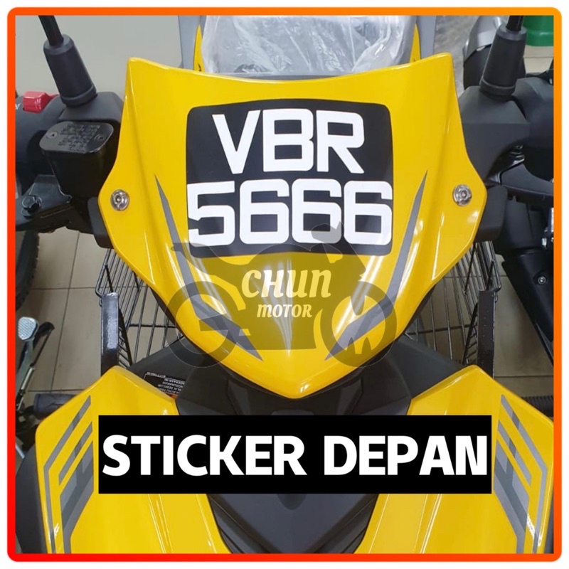 Nombor Plate Yamaha Y15zr V2 Front Head Sticker With Number Plat Stiker No Plat Depan Shopee Malaysia
