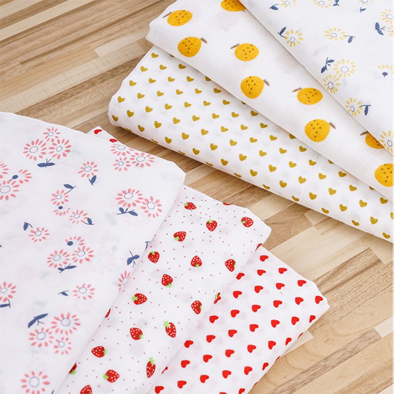 Strawberry Cotton gauze fabric double layer baby fabric sewing material