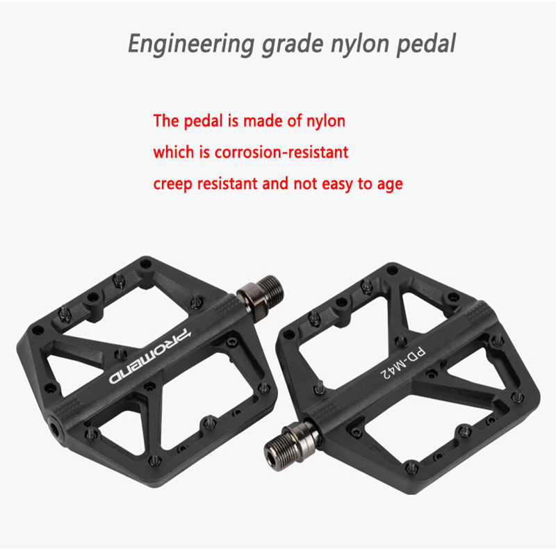 PROMEND Mountain Bike Pedals Cycling 9/16” MTB BMX Lightweight Nylon Fiber Anti-slip Plain Bearing Widen Flat Pedal Bicycle Parts