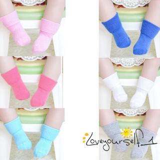 loveyourself1-Newborn Baby Boy Girl Socks Soft Cotton Non-slip Bottom Loose Mouth Socks 0~6Y #0