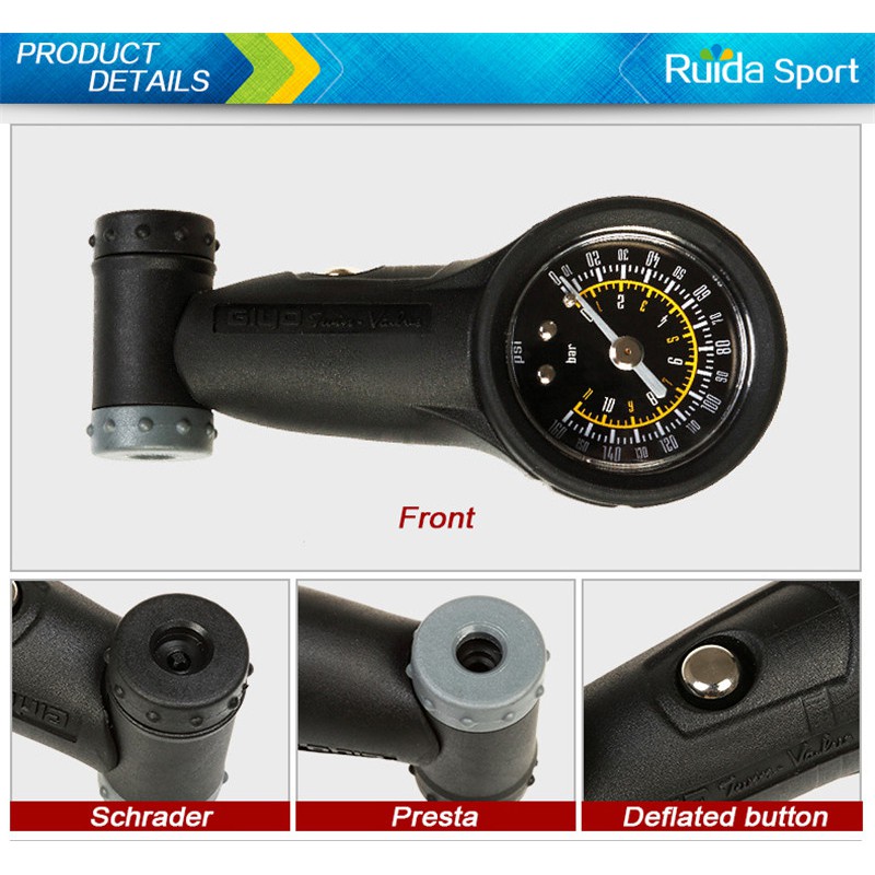 bicycle tyre pressure gauge presta