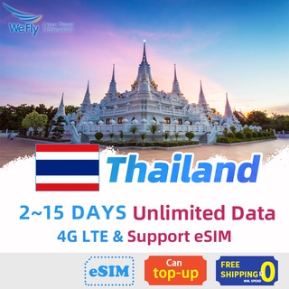 Thailand SIM Card 4G High Speed 1-15 Days Unlimited Data Prepaid Support eSIM Thailand Sim Cards