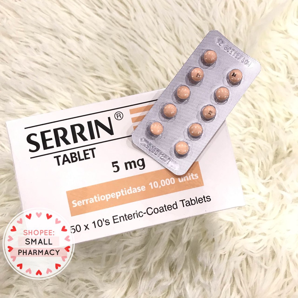 Serrin Ubat Bengkak ( Serratiopeptidase 5mg ) For sore throat, swollen