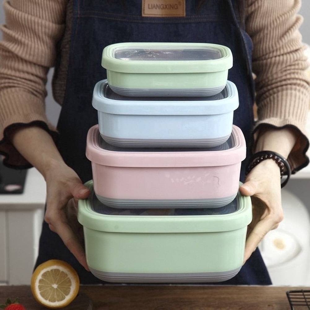 2020 NEW⭐ 304 Stainless Steel Square Rectangle Lunch Box Food