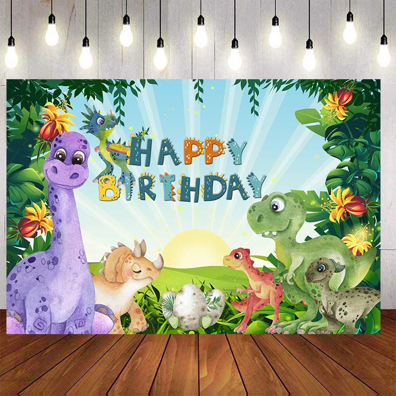 The Cute baby Dinosaurs Backdrop For Photography Baby Shower Kids Birthday  Background Birthday Party Decor Custom Name Photo | Shopee Singapore