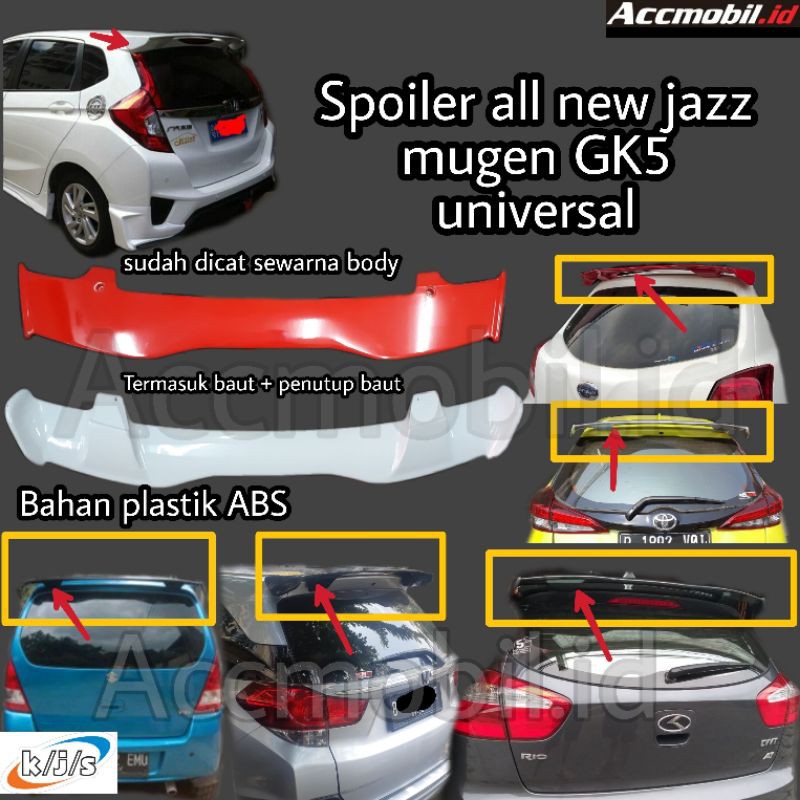 Honda Jazz Rs Fit Spoiler Mugen Gen 3 Hatchback Gk5 Universal Mugen Model Shopee Singapore