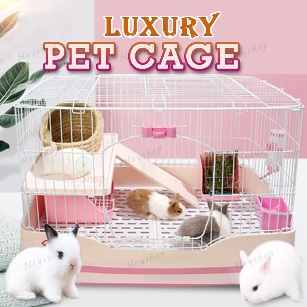 Luxury Pet Cage (Pull Out Tray) Rabbit Cage Chinchilla Guinea Pig Small Animal Cat Dog Crate