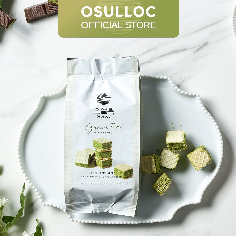 OSULLOC Green Tea Wafers Cube 100g | Shopee Singapore