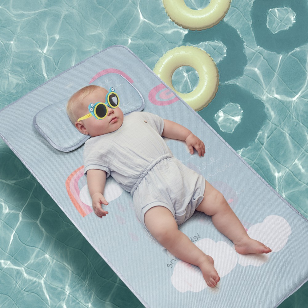 Bebamour Baby Bed Pads Mat With Pillow Children Mat Breathable Cool