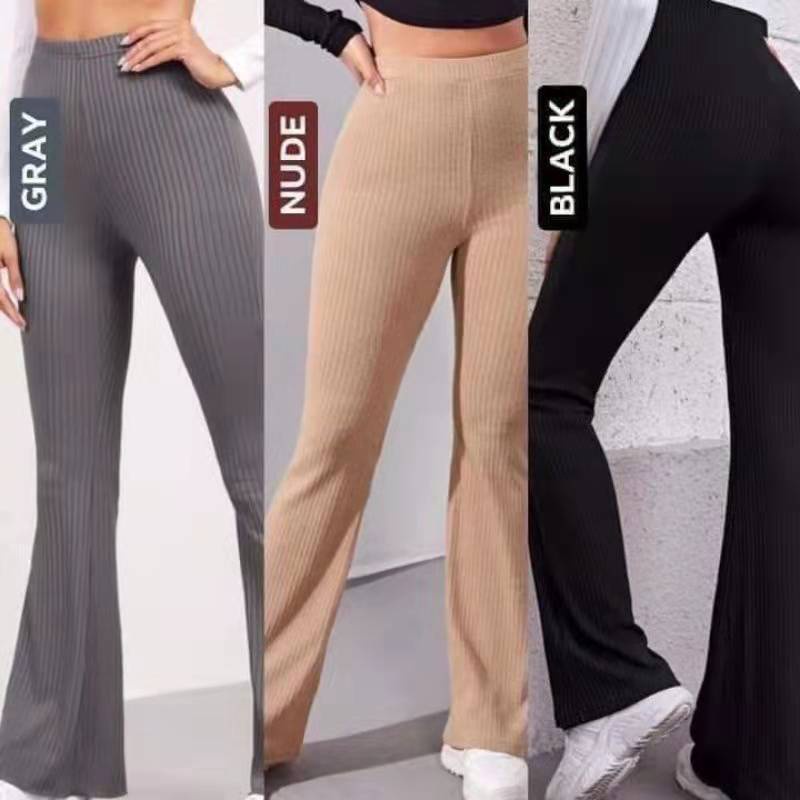 DressNo1--High waist flared Leg trousers knitted trousers Pants