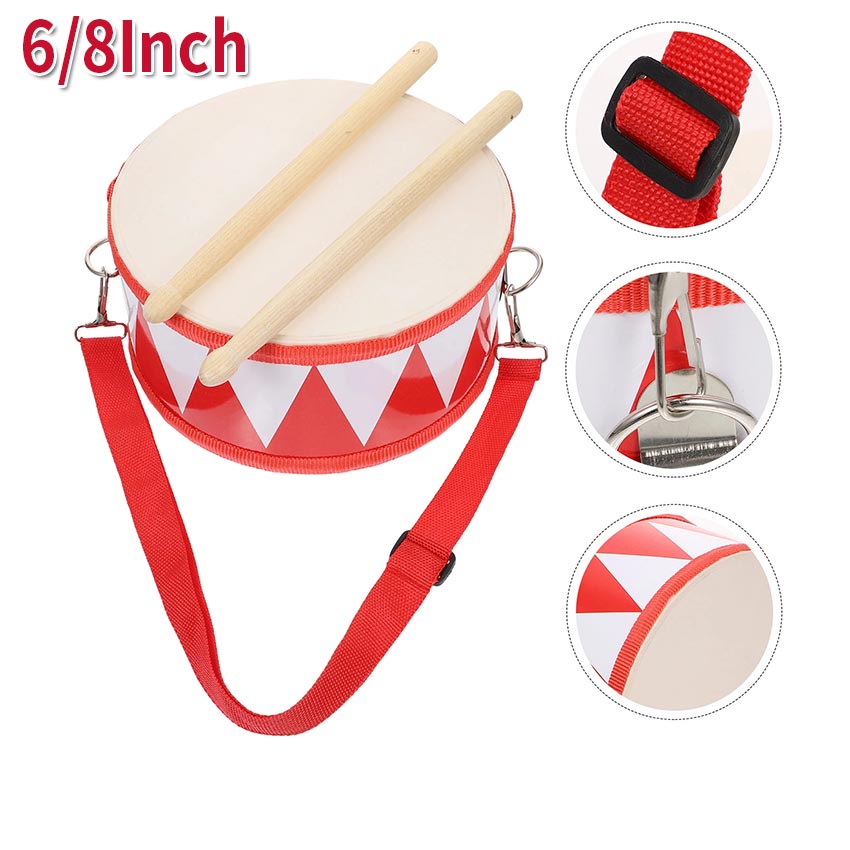 6 inch Snare Drum Wood For Children Baby Toys Beat Instrument Kids Early Educational Hand Drum