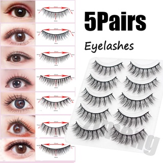 (Ready Stock )5pairs 3D Mink Eyelashes Lashs Natural Short Daily Eyelashes False Eyelash Extension Tools