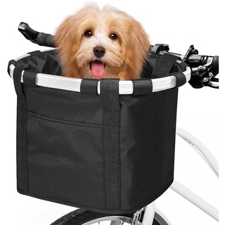 CamGo Bike Basket Multi-Purpose Bicycle Handlebar Bag with Hand Strap Detachable Bike Front Basket for Pet Carrier Grocery Shopping Outdoor Camping Briefcase Commuter 