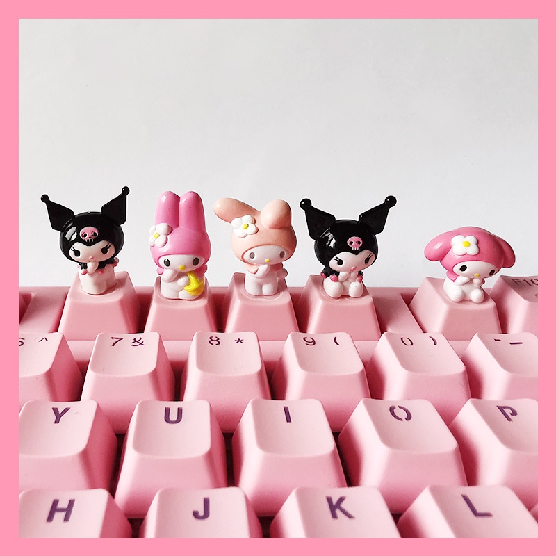 Kuromi Keycap Girls Pink Cute Mechanical Keyboard Melody Light