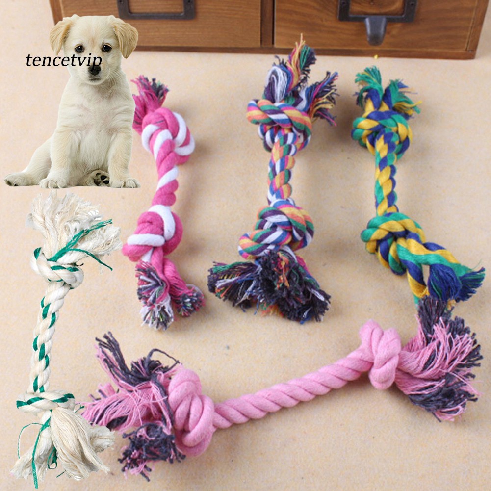 〖Vip〗Pet Dog Puppy Double Knot Cotton Rope Molar Bone Shape Training ...