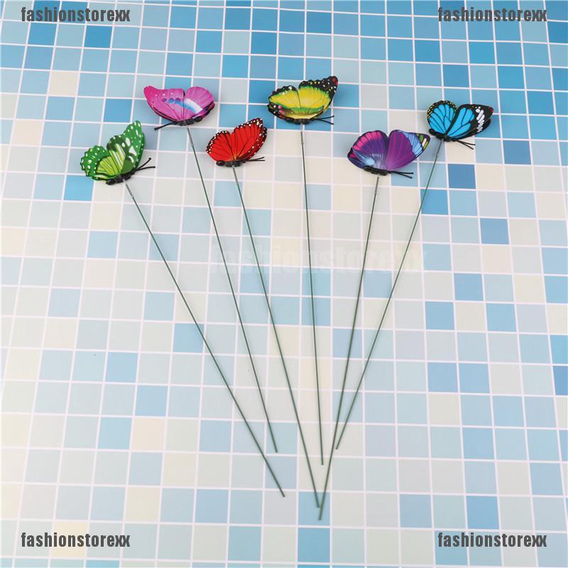 Lovely Butterfly On Sticks Home Decor Garden Vase Art Lawn Craft Decoration I