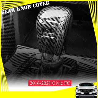 2016-2021 Honda Civic FC Gear Knob Cover Gear Shifter Cover Trim Carbon Fiber Design Decoration