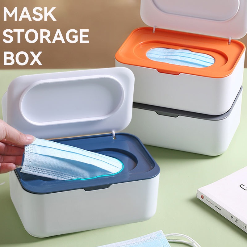 Mask Storage Box Mask Holder Multifunctional PP Storage Box Anti-Dust Sealing Large-capacity