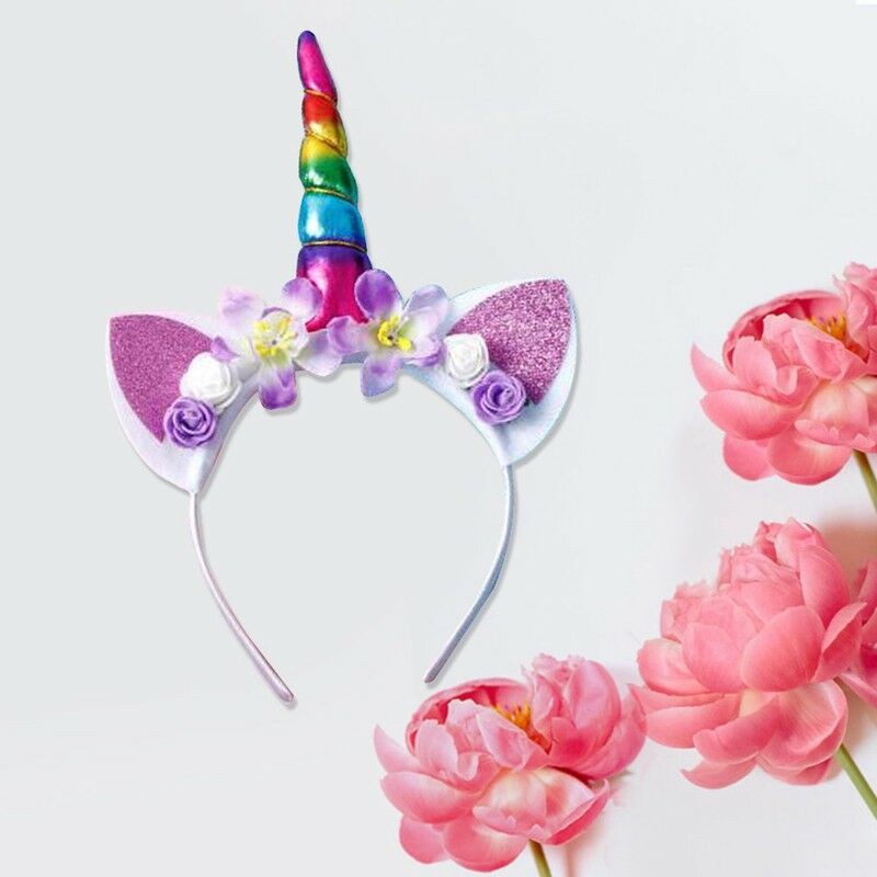 Qianxi1128 Party Bowknot Baby Girl Hot Unicorn Hair Band Flower Hair Band Cat Ear De Shopee Singapore