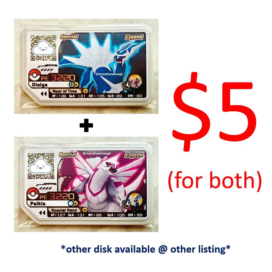 Pokemon Gaole Disk Scannable In Singapore Modified Version Dialga Palkia Set Others Pokemon Gaole Ga Ole Shopee Singapore