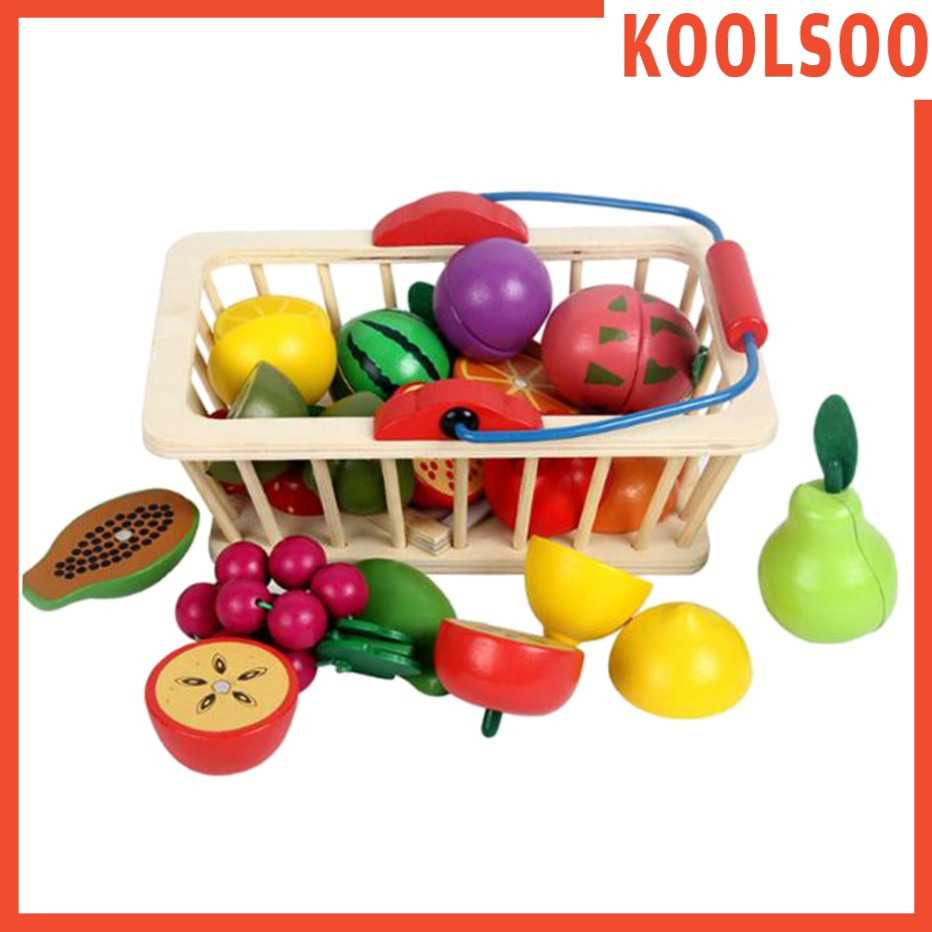 wooden shopping basket toy