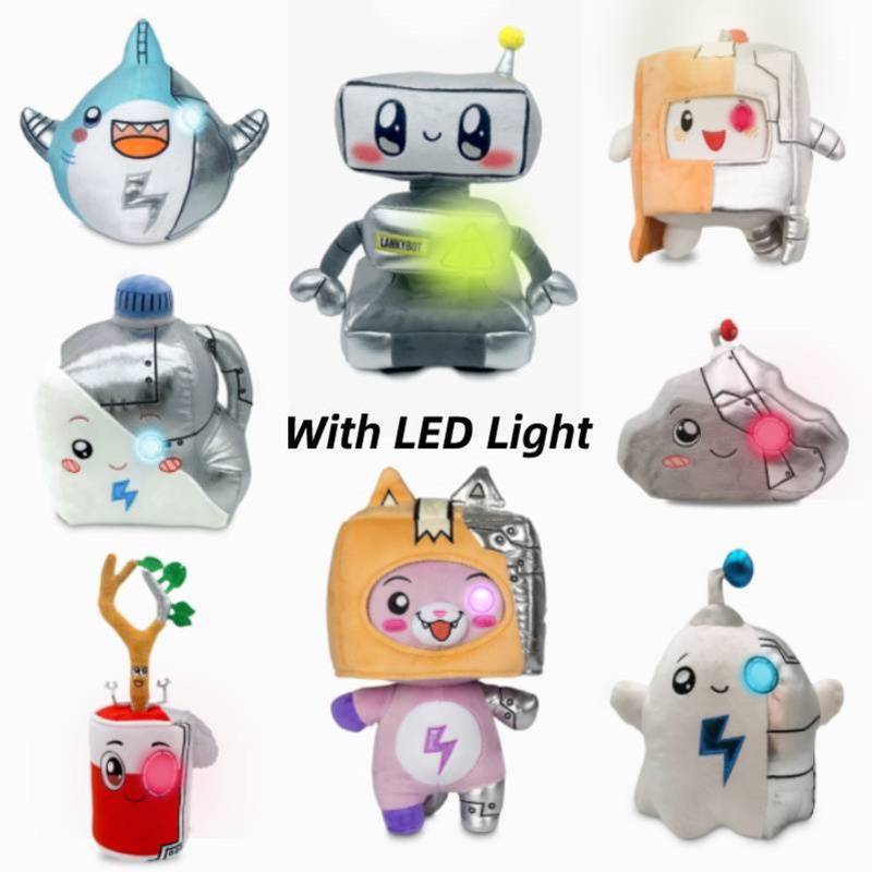 New Lankybox Cyborg Plush Toys with LED Lights Lankybox Stuffed Dolls ...