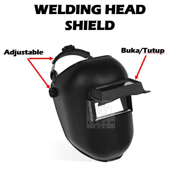 Shop Malaysia Welding Shield Helmet Head Shield Cap Mask Dark Glass Safety Arc Mma Mig Tig Welding Pakai Kepala 烧焊罩 Shopee Singapore