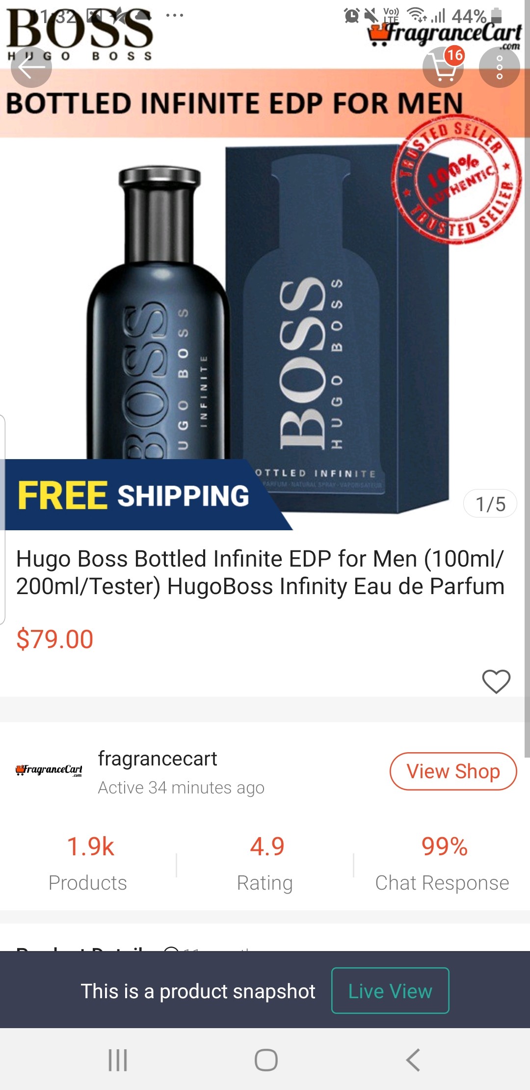 hugo boss infinite tester