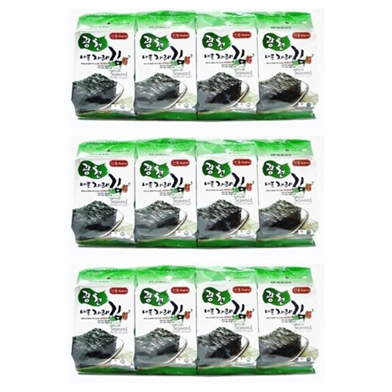 [Bundle of 3] Sing Long Seasoned Seaweed [Perilla Oil Laver 4Gx8S ...