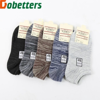 【Dobetters】Japanese Soft Cotton Men Socks Retro Short Sports Socks Invisible Socks