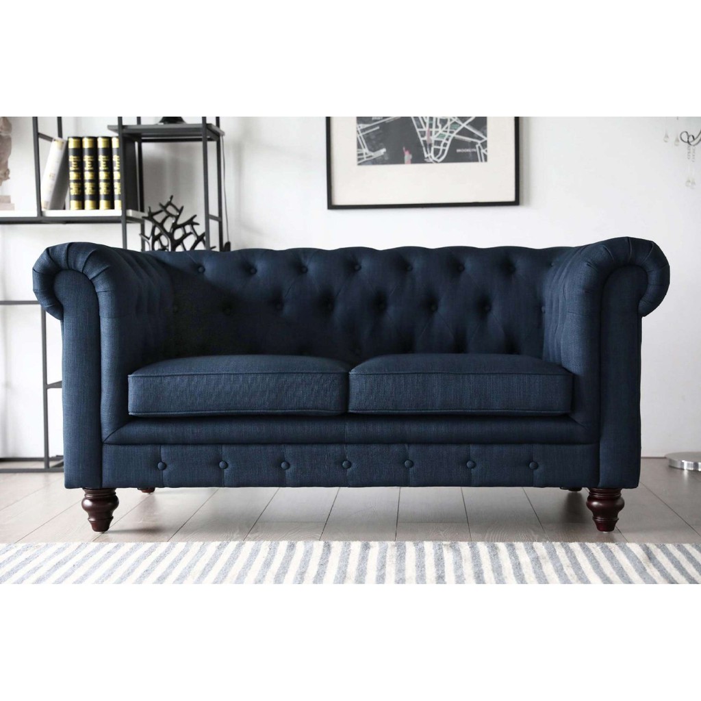 Blue Chesterfield Sofa Bed Baci Living Room