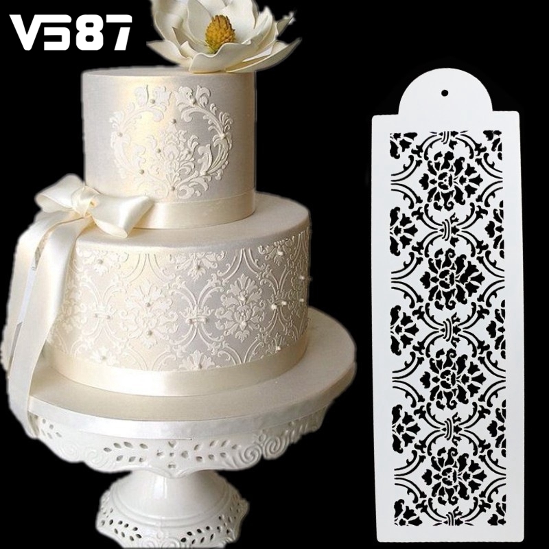 Cake Damask Lace Border Birthday Cake Side Cupcake For Wedding