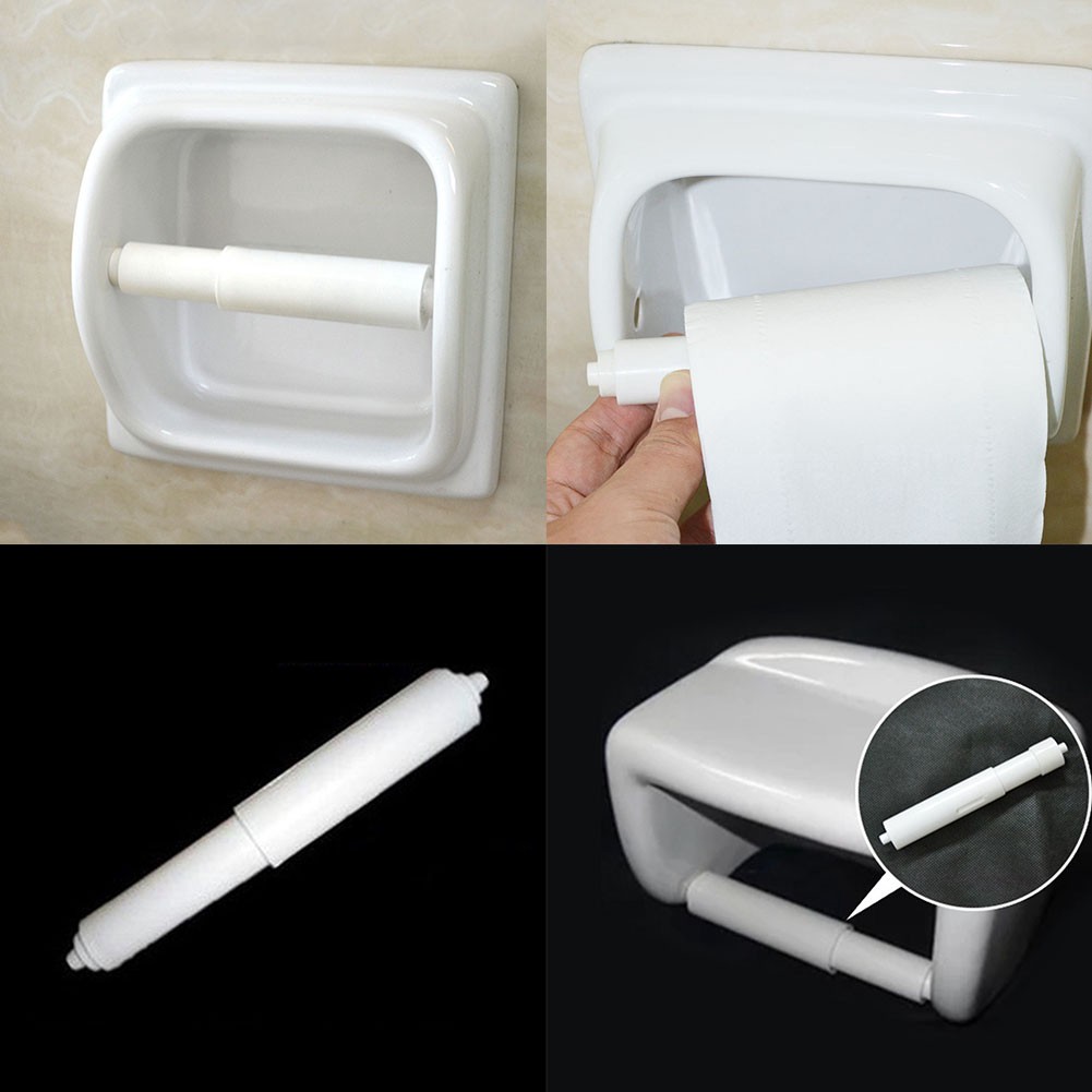 Replacement Home Toilet Roll Holder Insert Spring Loaded Plastic Roller