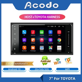 Autoradio 2 Din Car Radio 7Inch Android 10.0 2+16GB Car Multimedia MP5 Player GPS Mirror Link Car Stereo For TOYOTA