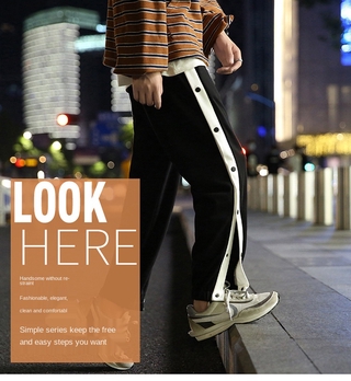 Image of thu nhỏ *ANOTHER ONE* FOG Style New Casual Trousers Men South Korean Version Loose Nine Split Trousers Wide Leg Trousers Ankle Banded Pants #2