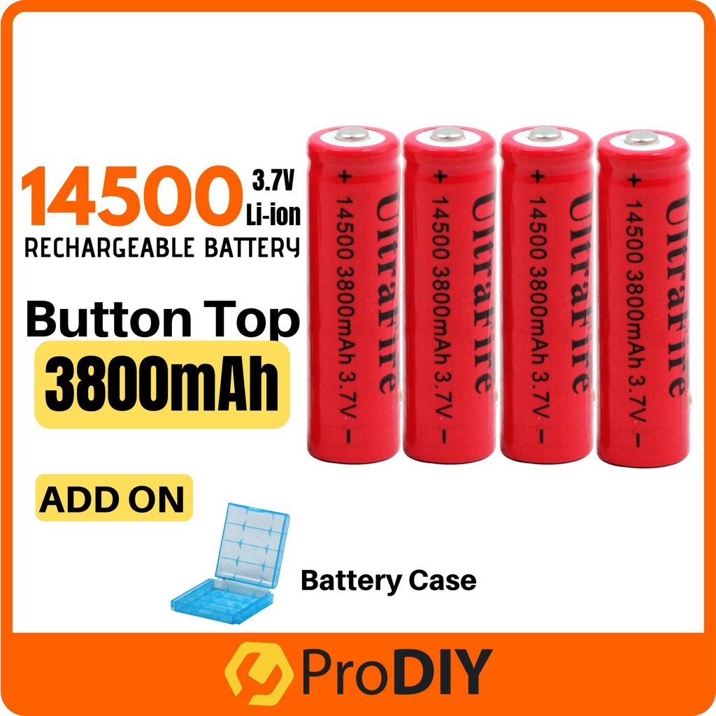 4PCS 3.7V AA RECHARGEABLE LIION BATTERY 14500 3800mAh LITHIUM Shopee