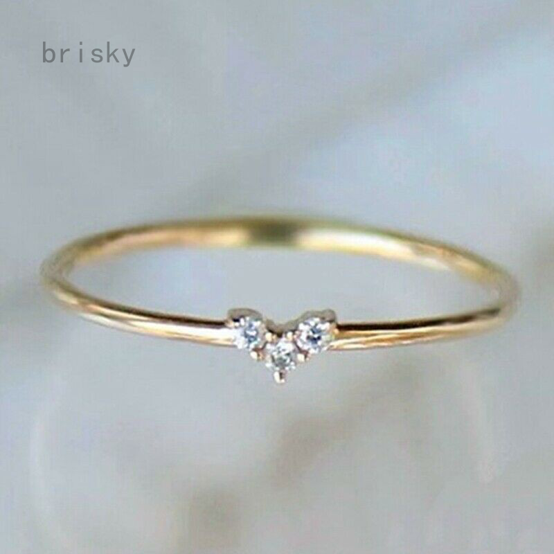 Image of brisky 14K Gold Ring Red Stone Heart Shape Diamond Rings Women Small Simple Cute Ring #0