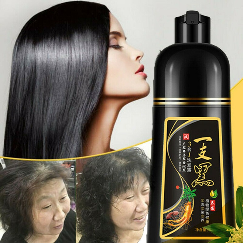 500ml Black Hair Shampoo Natural Ginger Hair Color Hair Dye for Men Women |  Shopee Singapore