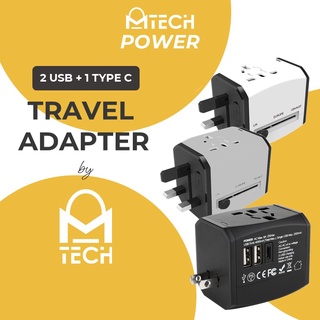 International Universal Travel Adapter 6A 2 USB + Type C Power Wall Charger VTL  All in One Converter