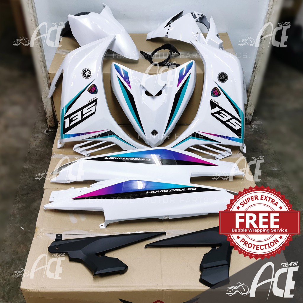 Coverset Lc135 V2 V3 V4 V5 Exciter 20th Anniversary White Yamaha Lcv2v3 Lcv4v5 Exciter Edition 20th Anniversary Body Set Shopee Singapore