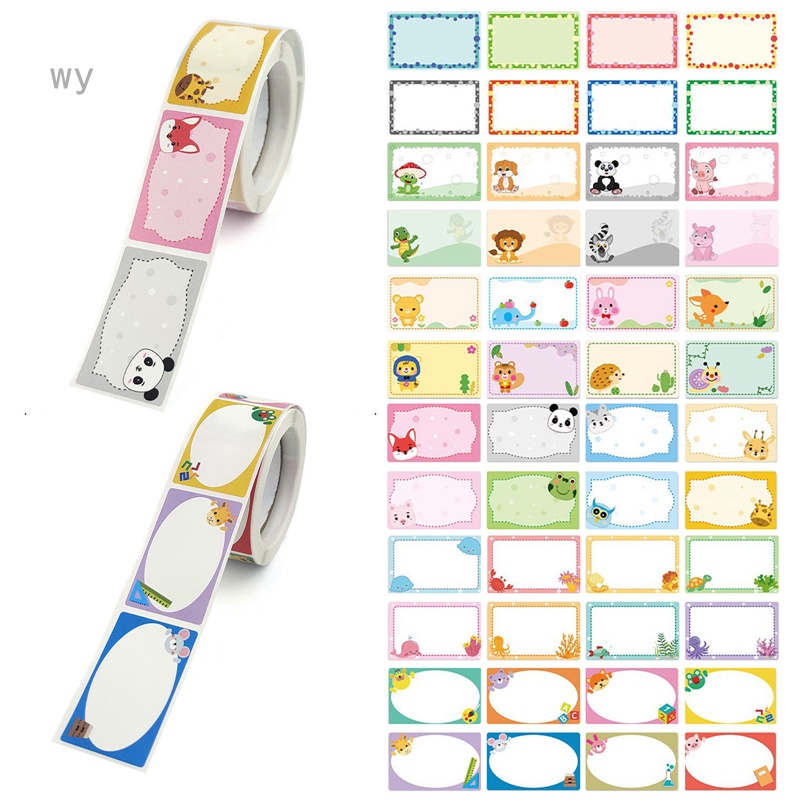 200Pcs/Roll Cute Cartoon Children Self-Adhesive Writable Labels ...