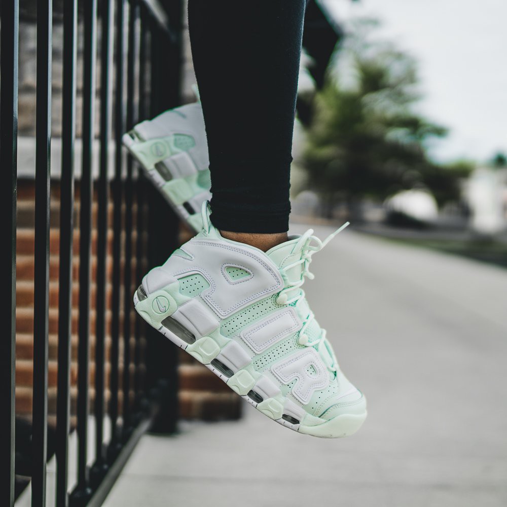 nike uptempo barely green