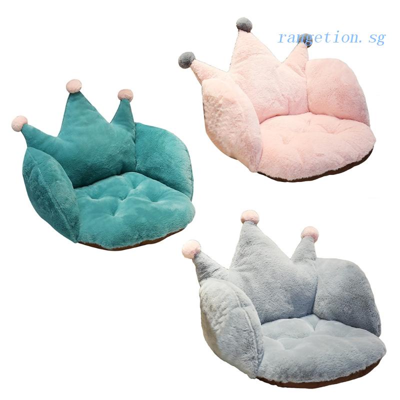 RAN Cat Winter Bed Solid Color Crown Shaped Pet Plush Pillow Stuffed Seat Cushion