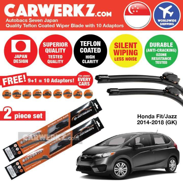 Autobacs Japan Teflon Coated Wiper Blades For Honda Fit Jazz 2014 2019 Gk Shopee Singapore