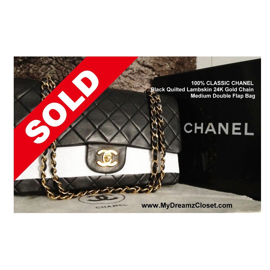 chanel black gold chain bag