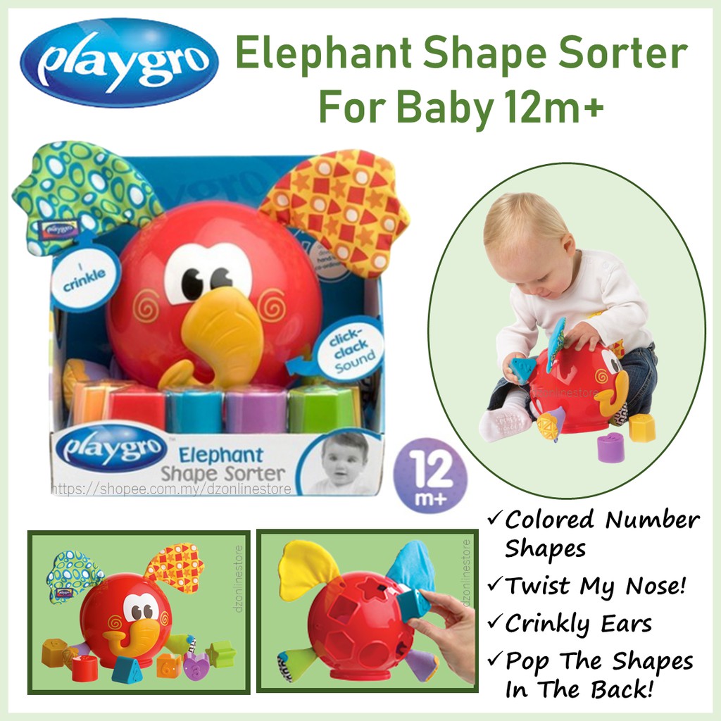 playgro elephant shape sorter