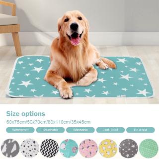 ready stock S-XL Waterproof Pets Dog/Cat Urine Pad Urinal mattress Cartoon Printing Reusable Pet Diaper Urine Pads Puppy Pee Mat