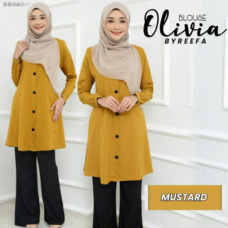 S 3xl Blouse Olivia Muslimah Cheap Labuh Clothes Byreefa Beautiful Employee Plain White Black Shopee Singapore