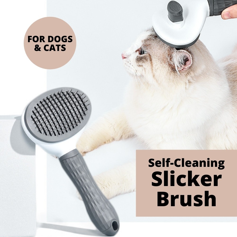 Cat Slicker Brush Gently Removes Loose Undercoat Cat Brush Dog Brush for Grooming Mats Tangled Hair Pet Brush for Long and Short haired Dogs Cats 