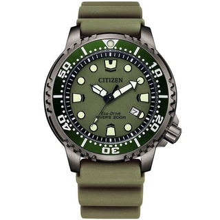 Original Citizen Promaster Marine Green Rubber BN0157-11X Eco-Drive Diving Watch #0